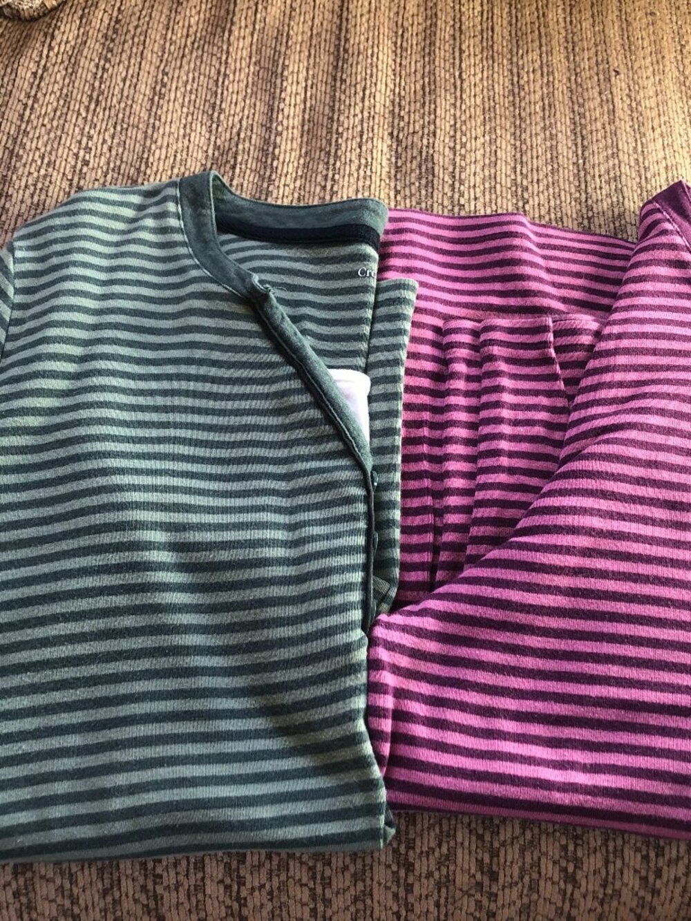 LOT of 2 Sonoma XL 3/4 Sleeve Striped Knit Tops 21" Pit to Pit #JS
